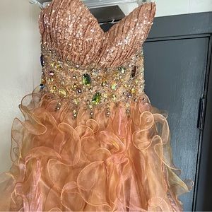 Peach prom dress